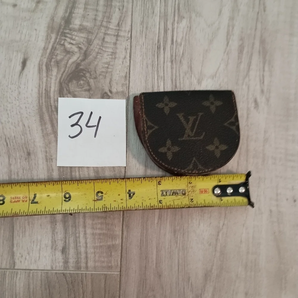 Louis Vuitton Monogram Port Monnaie Guze Coin Wallet Leather Brown